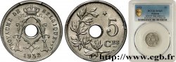 BELGIEN 5 Centimes type à étoile 1932 