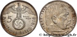 ALLEMAGNE 5 Reichsmark Maréchal Paul von Hindenburg 1938 Stuttgart
