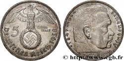 ALEMANIA 5 Reichsmark Maréchal Paul von Hindenburg 1938 Karlsruhe