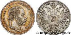 AUTRICHE 20 Kreuzer Empereur François-Joseph Ier tête laurée / aigle bicéphale 1869 Vienne