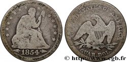 VEREINIGTE STAATEN VON AMERIKA 1/4 Dollar Liberté assise 1854 Philadelphie S 