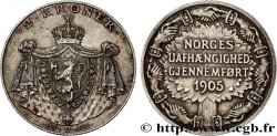 NORVÈGE 2 Kroner anniversaire de l’indépendance de 1905 1906 