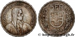 SUISSE 5 Francs Berger des Alpes 1932 Berne