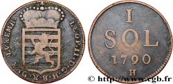 LUXEMBURG 1 Sol emblème frappe au nom de Léopold II 1790 Günzburg