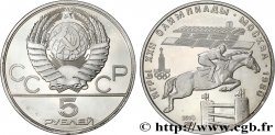 RUSSIA - URSS 5 Roubles Proof Jeux Olympiques de Moscou, jumping équestre 1978 Léningrad