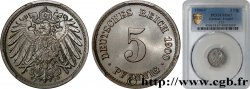 GERMANIA 5 Pfennig 1900 Stuttgart FDC67 PCGS