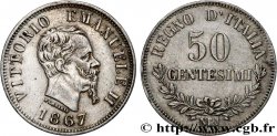 ITALIA 50 Centesimi Victor Emmanuel II 1867 Naples