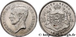 BELGIUM 20 Francs - 4 Belga Albert Ier légende Française position B 1931  XF 