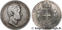 ITALIA - REINO DE CERDEÑA 5 Lire Charles Albert 1840 Gênes