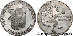 CHAD 1000 Francs Proof XVI Coupe du Monde de Football 1998 1999 