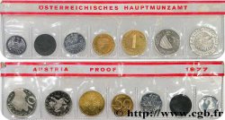 ÖSTERREICH Série Proof 7 Monnaies 1977 Vienne