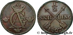 SUECIA 1/2 Skilling monograme du roi Gustave IV Adolphe 1807 