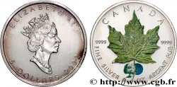 CANADA 5 Dollars (1 once) feuille d’érable colorisée 2002 