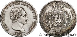 ITALIE - ROYAUME DE SARDAIGNE - CHARLES-FÉLIX 5 Lire  1827 Gênes