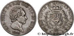 ITALIA - REINO DE CERDEÑA 5 Lire Charles-Félix 1826 Gênes