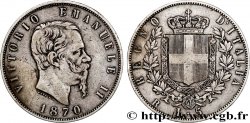 ITALIEN 5 Lire Victor Emmanuel II 1870 Rome