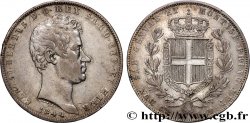 ITALY - KINGDOM OF SARDINIA - CHARLES-ALBERT 5 Lire  1844 Gênes