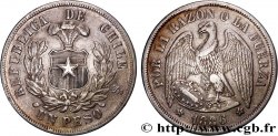 CHILI 1 Peso Condor 1886 Santiago