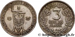 GERMANIA 3 Reichsmark millénaire de la Rhénanie 1925 Berlin