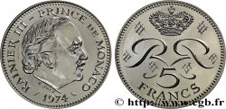 MONACO Essai de 5 Francs en argent Rainier III 1974 Paris