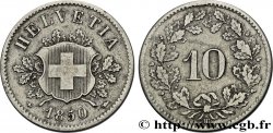 SUISSE 10 Centimes (Rappen) croix suisse 1850 Strasbourg - BB
