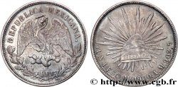 MEXIKO 1 Peso aigle / bonnet phrygien et rayons 1900 Mexico