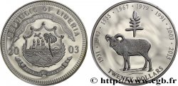 LIBERIA 20 Dollars Proof Année de la chèvre 2003 