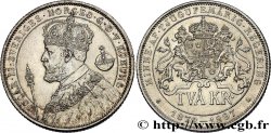 SUECIA 2 Kronor Oscar II - 25 e anniversaire du règne 1897 Stockholm