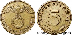 GERMANIA 5 Reichspfennig aigle surmontant une swastika 1937 Hambourg