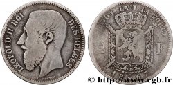 BELGIQUE 2 Francs Léopold II légende française 1867 
