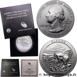 ÉTATS-UNIS D AMÉRIQUE 25 cent - 5 onces d’argent FDC - GLACIER - Montana 2011 Philadelphie