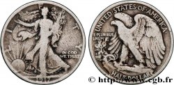 ÉTATS-UNIS D AMÉRIQUE 1/2 Dollar Walking Liberty 1917 Philadelphie
