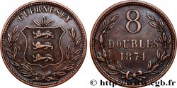 GUERNESEY 8 Doubles armes du baillage de Guernesey 1874 Heaton