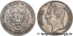 VENEZUELA 5 Bolivares Simon Bolivar 1936 Philadelphie