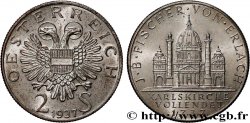 AUSTRIA 2 Schilling 200e anniversaire de l’achèvement de l’église St Charles 1937  AU 
