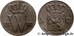 NETHERLANDS 1/2 Cent  emblème monogramme de Guillaume III 1850 Utrecht