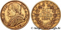 VATICAN AND PAPAL STATES 20 Lire Pie IX An XXII 1867 Rome