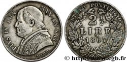 VATICAN AND PAPAL STATES 2 1/2 Lire Pie IX an XXI 1867 Rome