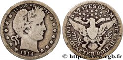 ÉTATS-UNIS D&nbsp;AMÉRIQUE 1/4 Dollar Barber 1914 Philadelphie