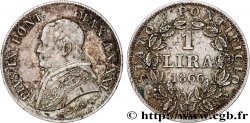 VATICAN ET ÉTATS PONTIFICAUX 1 Lire Pie IX type petit buste an XXI 1866 Rome