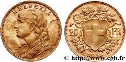 ORO, PALADIO Y PLATINO INVERSIÓN 20 Francs  Vreneli   1935 Berne