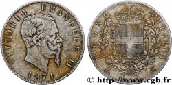 ITALY 5 Lire Victor Emmanuel II 1871 Milan