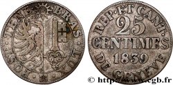 SCHWEIZ - REPUBLIK GENF 25 Centimes 1839 