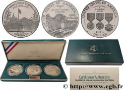 ESTADOS UNIDOS DE AMÉRICA Série Silver Proof 1 Dollar - U.S. Veterans Commerative Silver Dollars - 3 monnaies 1994 Philadelphie
