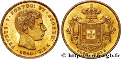 PORTUGAL 5000 Reis ou demi-couronne d or (Meia Coroa) Pierre V  1860 