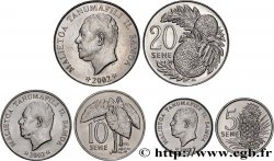 SAMOAINSELN Lot de 3 monnaies 5, 10 et 20 Sene Malietoa Tanumafili II 2002 