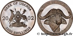 UGANDA 5000 Shillings Proof Buffle du Cap 2002 
