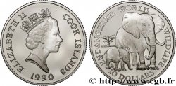 COOK ISLANDS 10 Dollars Proof Éléphants 1990  MS 