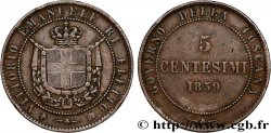 ITALIE - TOSCANE 5 Centesimi Gouvernement de la Toscane, Victor Emmanuel, armes de Savoie 1859 Birmingham