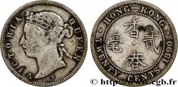 HONG KONG 20 Cents Victoria 1890  VF 